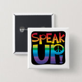 Badge Carré 5 Cm Parlez ! (Devant & derrière)