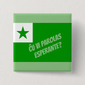Badge Carré 5 Cm Parlez-vous Esperanto ? (Devant)