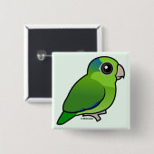Badge Carré 5 Cm Parrotlet Pacifique vert (Devant & derrière)