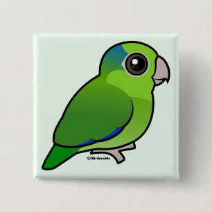 Badge Carré 5 Cm Parrotlet Pacifique vert