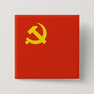 Badge Carré 5 Cm Parti Communiste Chinois, Colombie
