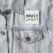 Badge Carré 5 Cm PARTI~Pins (En situation)