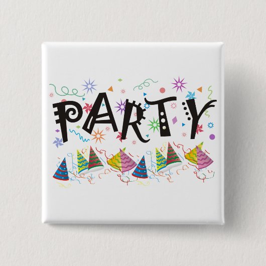 Badge Carré 5 Cm PARTI~Pins (Devant)