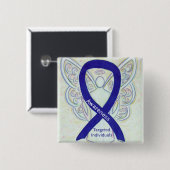 Badge Carré 5 Cm Particuliers Ciblés Sensibilisation aux anges Épin (Devant & derrière)
