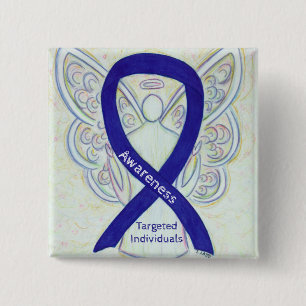Badge Carré 5 Cm Particuliers Ciblés Sensibilisation aux anges Épin