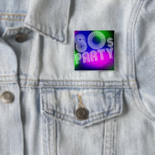Badge Carré 5 Cm partie 80s (En situation)