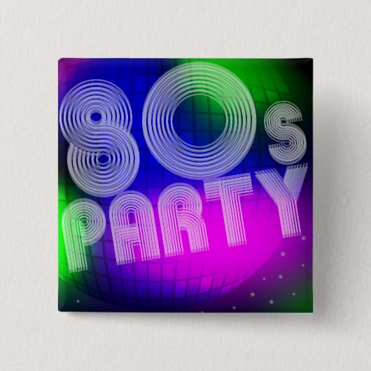 Badge Carré 5 Cm partie 80s (Devant)