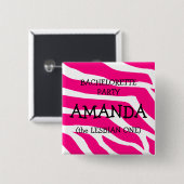 Badge Carré 5 Cm Partie de Bachelorette la lesbienne (Devant & derrière)