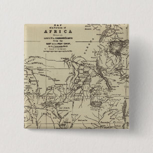 Badge Carré 5 Cm Partie de carte d'itinéraire de l'Afrique