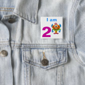 Badge Carré 5 Cm Partie de monstre (En situation)