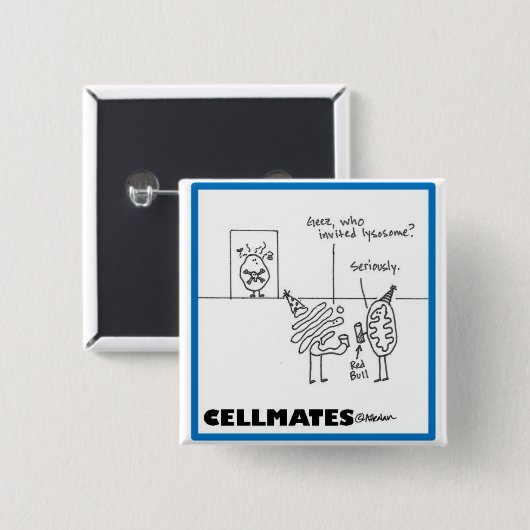 Badge Carré 5 Cm Partie d'organelle (Devant & derrière)