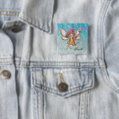 Badge Carré 5 Cm Parties scintillant bleu pourpre d'or de fille Éti (En situation)