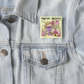 Badge Carré 5 Cm Party Princess 4th Birthday Tshirts et cadeaux (En situation)