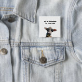 Badge Carré 5 Cm Pas dans le bouton Vache d'humeur (En situation)