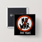 Badge Carré 5 Cm Pas de guerre juste la paix (Devant & derrière)