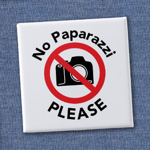 Badge Carré 5 Cm Pas de paparazzi s'il vous plaît - Pas de photos