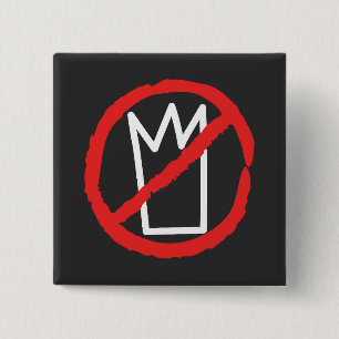 Badge Carré 5 Cm Pas de rois protestent logo de couronne