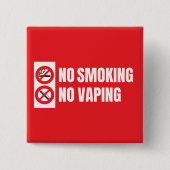 Badge Carré 5 Cm Pas de tabagisme Pas de Vapin (Devant)