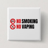 Badge Carré 5 Cm Pas de tabagisme Pas de Vapin (Devant)