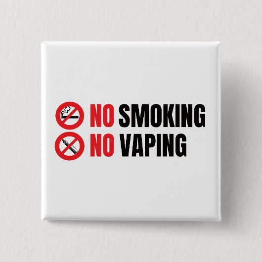 Badge Carré 5 Cm Pas de tabagisme Pas de Vapin (Devant)