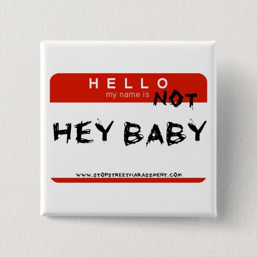 Badge Carré 5 Cm Pas hé bouton de bébé (Devant)