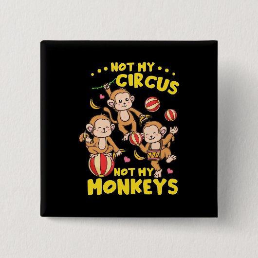 Badge Carré 5 Cm Pas Mes Singes (Devant)