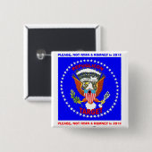 Badge Carré 5 Cm PAS RYAN et ROMNEY - bouton (Devant & derrière)