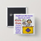 BADGE CARRÉ 5 CM PASSAGES DE SOINS DE SANTÉ (Devant & derrière)