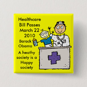 BADGE CARRÉ 5 CM PASSAGES DE SOINS DE SANTÉ