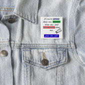 Badge Carré 5 Cm Passer le sel (En situation)