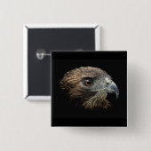 Badge Carré 5 Cm Pastel à queue rouge Hawk (Devant & derrière)