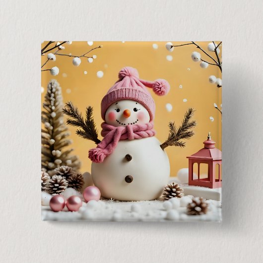 Badge Carré 5 Cm Pastel Christmas - Button (Devant)