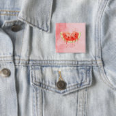 Badge Carré 5 Cm Pastèque (En situation)