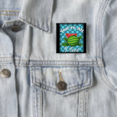 Badge Carré 5 Cm pastèque (En situation)