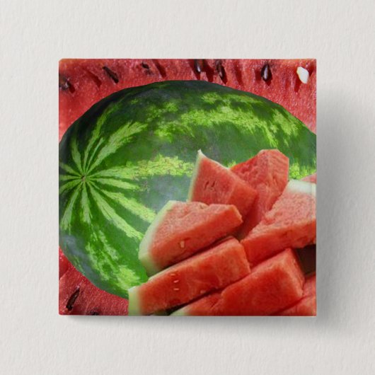Badge Carré 5 Cm Pastèque (Devant)