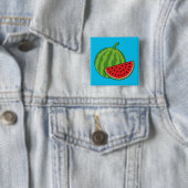 Badge Carré 5 Cm Pastèque et tranche (En situation)