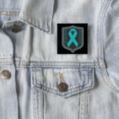 Badge Carré 5 Cm Patch à ruban à survivant - Cancer de l'ovaire (En situation)