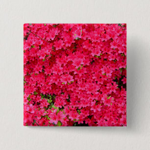Badge Carré 5 Cm Patch de fleurs Red Azalea