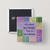 Badge Carré 5 Cm Patchwork de pays de Quilter (Devant & derrière)