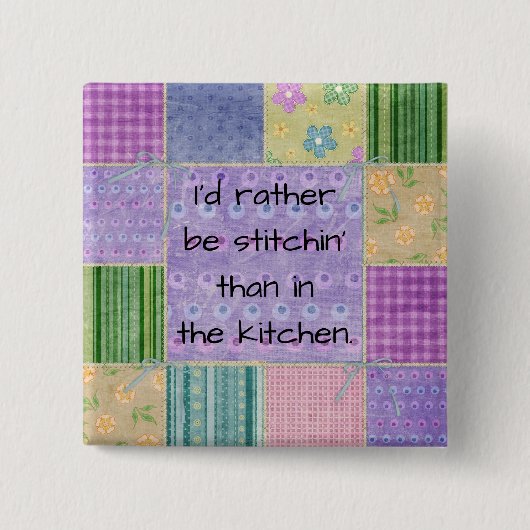 Badge Carré 5 Cm Patchwork de pays de Quilter (Devant)