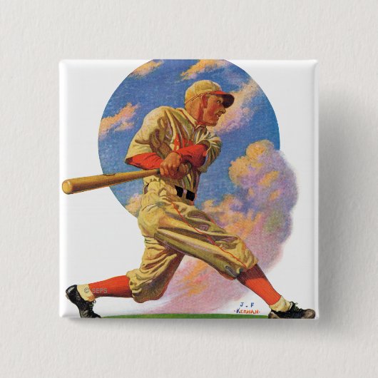 Badge Carré 5 Cm Pâte lisse de base-ball (Devant)