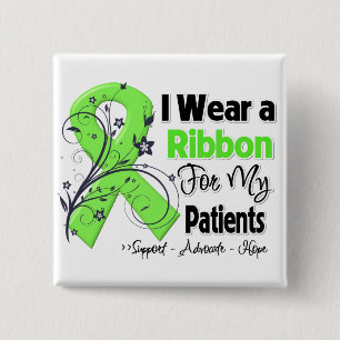Badge Carré 5 Cm Patients - ruban de lymphome