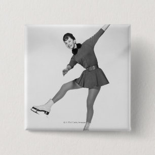 Badge Carré 5 Cm Patinage artistique de femme