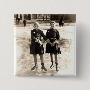 Badge Carré 5 Cm Patinage de glace de 1925 amies