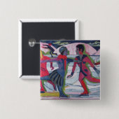 Badge Carré 5 Cm Patineurs de glace (Devant & derrière)