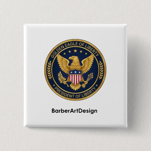 Badge Carré 5 Cm Patriotic Barber Unity Shield - Professional Round (Devant)