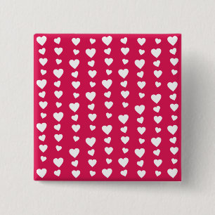 Badge Carré 5 Cm Patron Coeurs du jour de l'amour de San Valentin