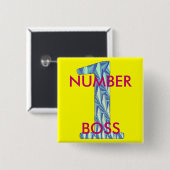 Badge Carré 5 Cm Patron-Pin du numéro 1 (Devant & derrière)