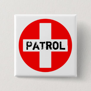 Badge Carré 5 Cm Patrouille - bouton