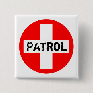 Badge Carré 5 Cm Patrouille - bouton